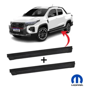 Jogo Estribo Lateral Plataforma Preto Fiat Nova Strada Mopar Preto