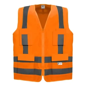 Colete Refletivo Kalipso Blusão Verde E Laranja 4 Bolsos Laranja Xxg