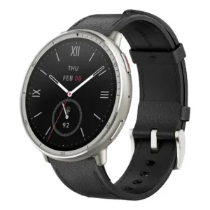 Smartwatch Amazfit Active 2 Round Versão Premium A2437 Cor Caixa Prateado Pulseira Preto