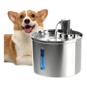 Fonte De Água De Aço Inoxidável Para Gatos E Cãe Newpet 3l 5v Preto