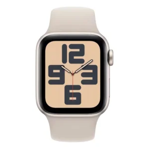 Apple Watch SE GPS • Caixa estelar de alumínio – 40 mm • Pulseira esportiva estelar – M/G