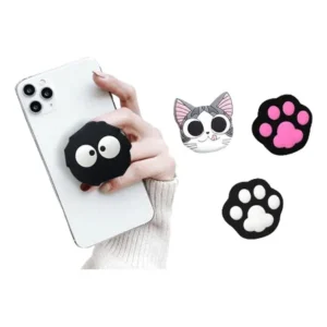 Pop Suporte 3d Dedo Alça Apoio Selfie Celular Seguro Fofo Carinha Preta