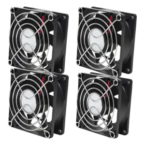 4x Micro Ventilador Ventoinha Cooler 80x80x25mm 24v C/ Grade