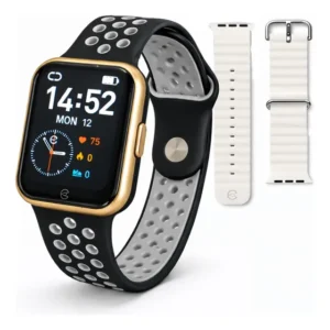 Smartwatch Champion Touch Monitor Cardíaco Esportivo 2 Pulse Dourado Preto