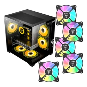 Gabinete Gamer ClanM Grodd 5 Fan Cooler RGB Vidro Temperado Preto