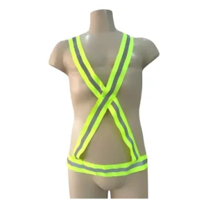 Colete Refletivo Plastcor X - Verde Com 2 Faixas Refletivas
