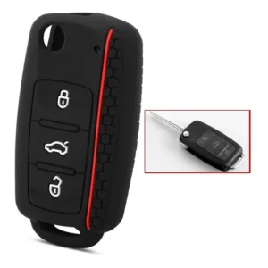 Capa Chave Carro Canivete Acessórios Vw Fox Polo Voyage Up Cor Preta