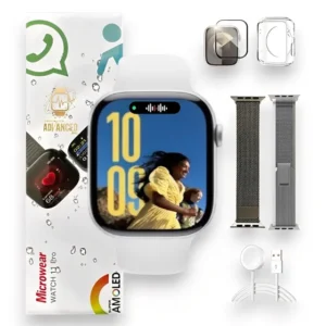 Relógio Smartwatch W11 Pro Series 11 Amoled Whatsapp Gps Nfc Prateado