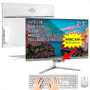 Computador All In One Strong Tech i5 8GB SSD 512GB Tela 21.5" Full HD