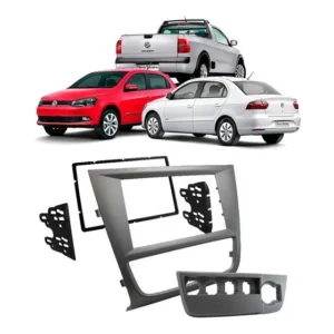 Moldura 2din Gol Voyage E Saveiro G6 Prata 2 Din Prata