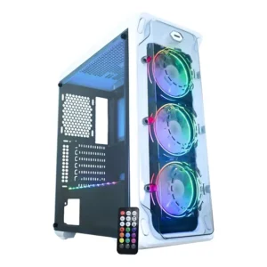 Gabinete Gamer Branco K-Mex Trooper LED RGB 3 Fans ARGB