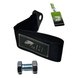 Cinta Engate Reboque Reforçado Tecido Tow Strap Metal Horse Preto