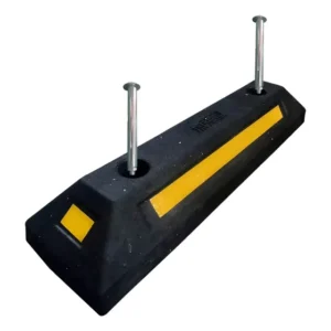 Limitador de Vaga Celpan Borracha PVC Preto 6 Unidades + Chumbador 5/16