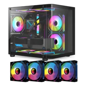 Gabinete Gamer Preto Mid Tower C/ Vidro Lateral 1798 4 Fans