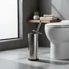 Escova Sanitária Aco Inox Brilhante Esfregador Limpador Vaso Prateado - Imagem 8