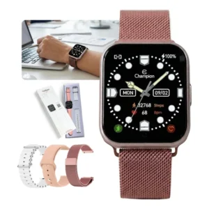 Relógio Smart Inteligente Champion Troca Pulseir Branco Rosa