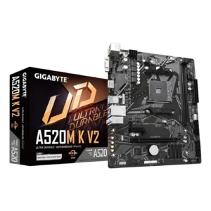 Placa-mãe Gigabyte A520m K V2, Socket Amd Am4, M-atx, Ddr4 Preto