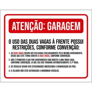 Kit 5 Placa Acm Atenção Garagem Vagas Restrições 18x23