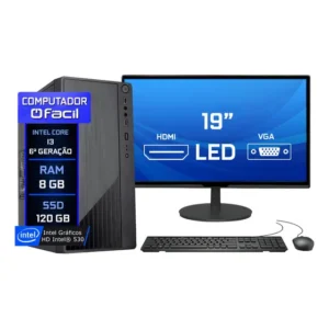 Computador Completo Intel I3 6ª Geração 8gb Ssd 120gb 8 Gb