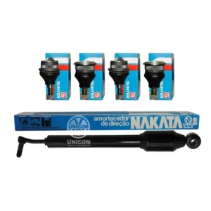 Amortecedor Direção Nakata + Pivô Suspensão 4 Pçs Variant