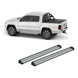Estribo Lateral Tubular Plataforma Amarok 2010 A 2026 Prata Prata E Preto