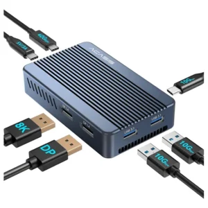 Dockstation Thunderbolt 40gbps Case Ssd Dual Monitor Macbook Carregamento Usb