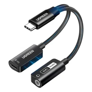 Adaptador Ugreen Usb C 3.5mm P/áudio/carregamento Preto