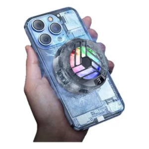 Cooler Para Celular Gamer Magnético Com Rgb, 5500rpm, Placa Peltier Ultra Fria, Resfriador Potente Para Jogos Mobile, Baixo Ruído, Alta Eficiência, Ideal Para Pubg Cod Free Fire Preto