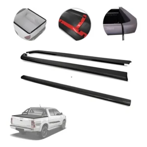 Jogo Protetor Borda Lateral + Tampa Hilux 2016 A 2025 Bepo Preto