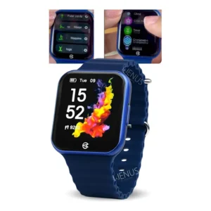Relógio Smartwatch Unissex De Pulso Champion Caixa Preto Pulseira Azul Bisel Azul