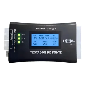 Testador Fonte Alimentação Digital Lcd Atx Btx Itx Hd Full Preto
