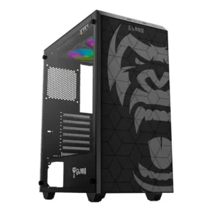 Gabinete Gamer Mid Tower Clanm Zilla Vidro Temperado Preto ATX Mini-ITX M-ATX