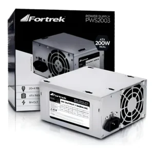 Fonte Atx 200w Reais 20+4p Pws-2003 Fortrek Bivolt Com Nf Prata