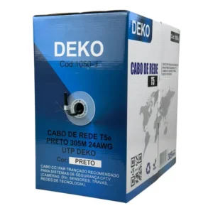Caixa De Cabo De Rede Deko Cat5e UTP 305m 4 Pares Trançados