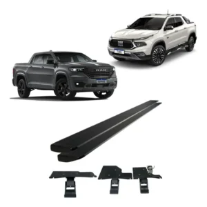 Estribo Elétrico Retrátil Dodge Rampage 2023 A 2026 C/ Kit Preto