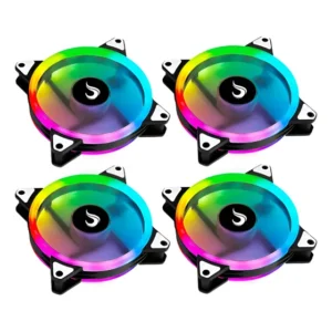 Kit 4 Fan Ventoinha Cooler Rise Mode Argb Energy C/ Controle