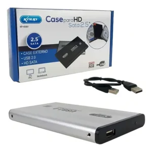 Case Para Hd Notebook Usb 2.0 Sata 2.5 Kp-hd001 Knup - Prata