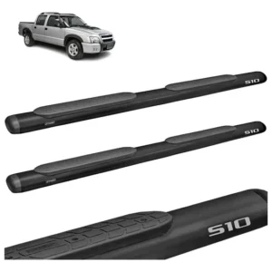 Estribo Lateral Oval S10 2009 2010 2011 Tubolar Preto Preto Fosco