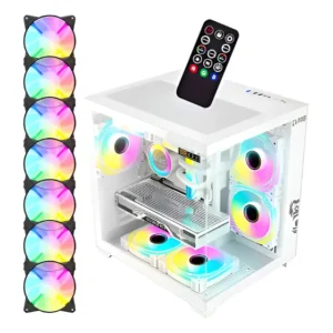 Gabinete Gamer Clanm Grodd 7 Fans E Controladora Branco