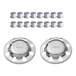Kit Tampa Cubo Cromado Tração Volvo Vm + 16 Capa Porca
