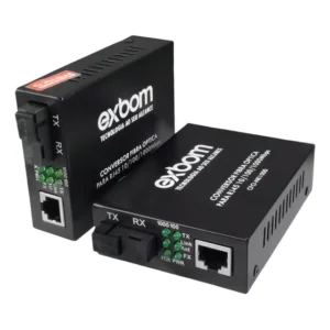 Par Conversor Mídia Fibra Óptica A+b Gigabit 1000 Mbps Rj45