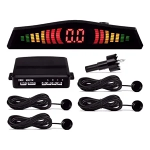 Kit Sensor Estacionamento Automotivo 4 Sensores Ré Preto Vo6