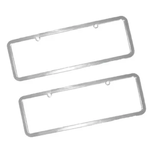 Moldura Suporte Para Placa De Carro 405x135mm Cromada Cor Prateado