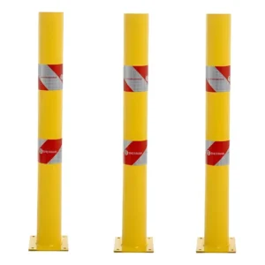 3 Poste Guarda Vaga Limitador Vaga Estacionamento Fixo Al302 Amarelo