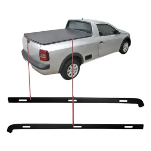 Par Moldura Borda Lateral Caçamba Saveiro G5 A G7 Cabsimples Preto
