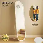 Espelho Retangular Corpo Inteiro Moldura Em Metal 160x55cm - Imagem 5