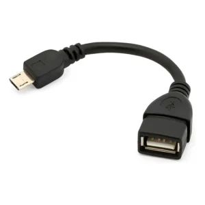 Cabo USB Micro USB Macho para USB Fêmea Cirilo Cabos Preto 10cm