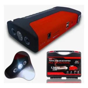 Auxiliar Partida Bateria Veicular Chupeta Usb Maleta Lantern