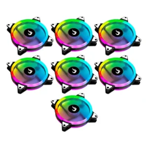 Kit 7 Fan Ventoinha Cooler Rise Mode Argb Energy C/ Controle