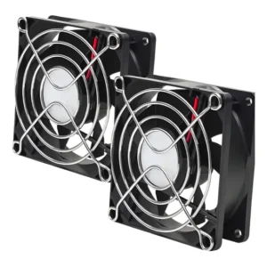 2x Micro Ventilador Ventoinha Cooler 80x80x25mm 12v C/ Grade